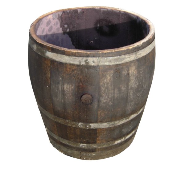 Holzfass 180 Liter, dunkel patiniert,  2/3 von 225 Liter Weinfass